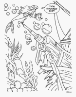 A coloring page of the little mermaid